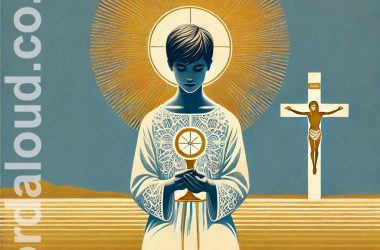 Boy At Prayer | Jesus And The Cross And Eucharist | Jesus Christ Saves A Child