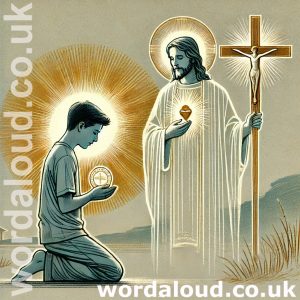 Boy At Prayer With Jesus | Easter | Jesus Christ The Good Shepherd