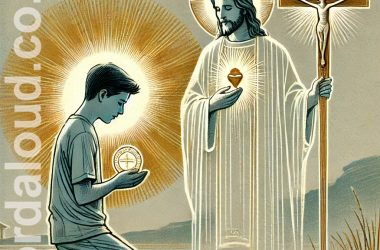 Boy At Prayer With Jesus | Easter | Jesus Christ The Good Shepherd