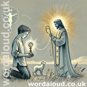 Boy At Prayer With Jesus | Easter | Jesus Christ The Good Shepherd