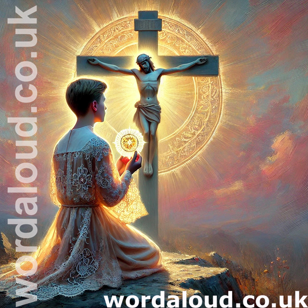 Boy At Prayer | Jesus And The Cross And Eucharist | Jesus Christ Saves A Child