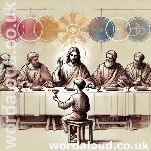 A Boy At Prayer With Jesus At The Last Supper | Institution Of The Eucharist