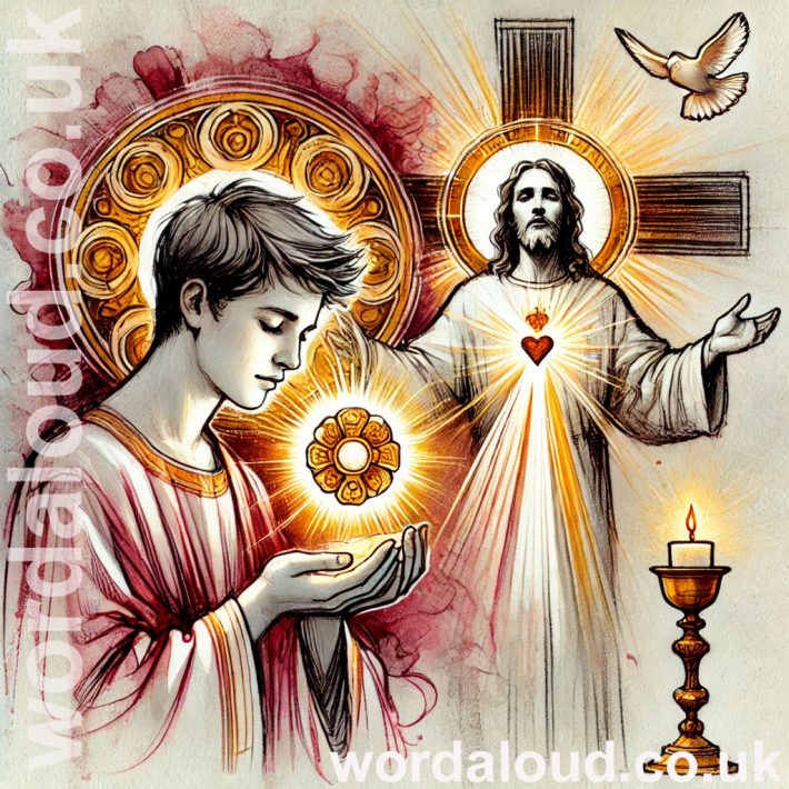 Boy At Prayer | Jesus And The Trinity In The Eucharist