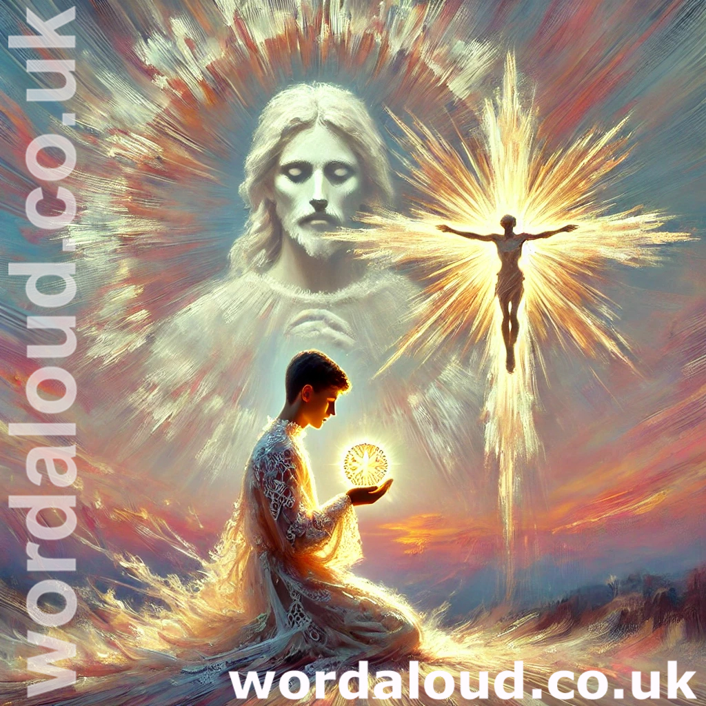 Boy At Prayer | Jesus And The Cross And Eucharist | Jesus Christ Saves A Child