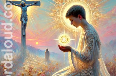 Boy At Prayer | Jesus And The Cross And Eucharist | Jesus Christ Saves A Child