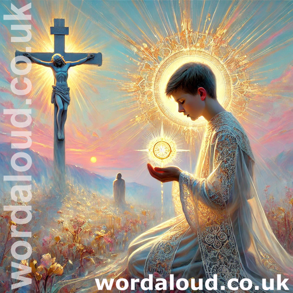 Boy At Prayer | Jesus And The Cross And Eucharist | Jesus Christ Saves A Child