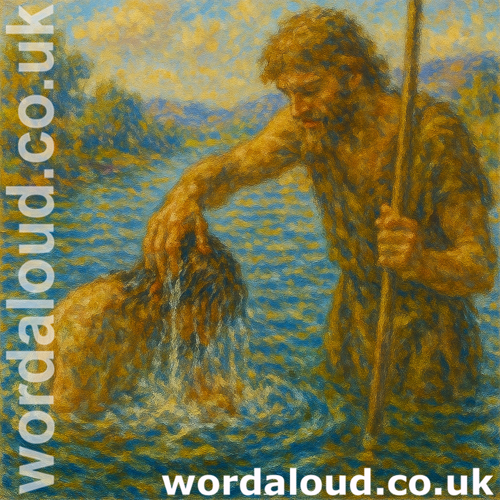 Jesus Is Baptized By John The Baptist In The River Jordan