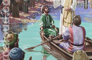 Jesus Preaches On A Boat To The Multitude